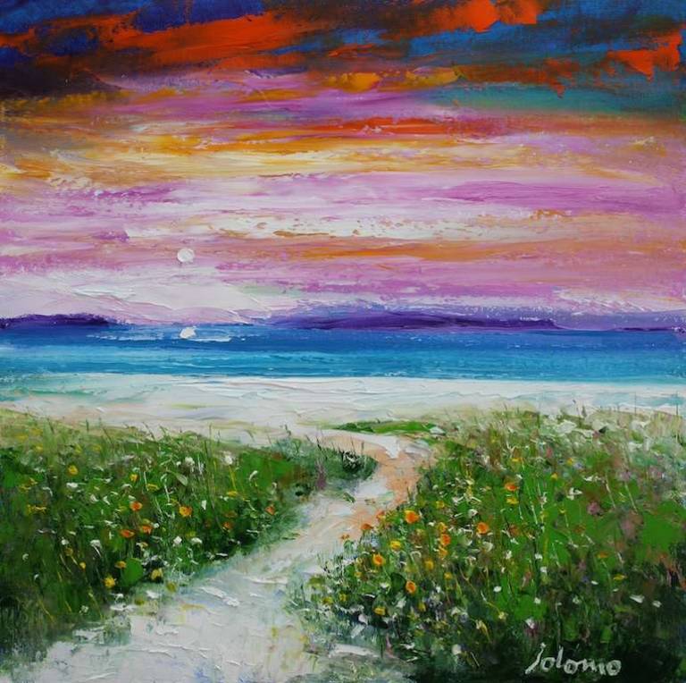 Eveninglight Uig Bay Isle of Lewis 16x16 - John Lowrie Morrison