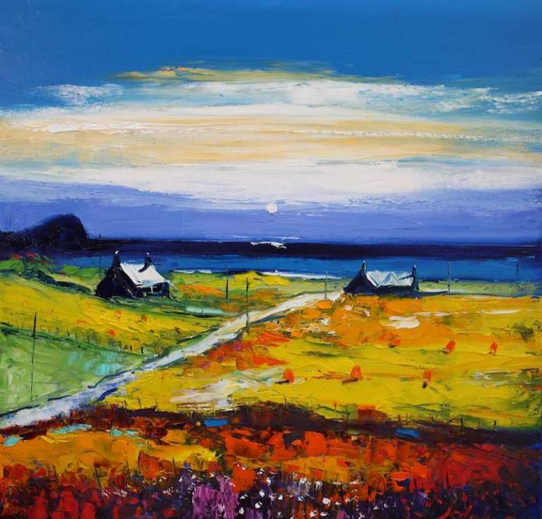 Eveninglight Kilchattan Isle Of Colonsay 20x20 - John Lowrie Morrison