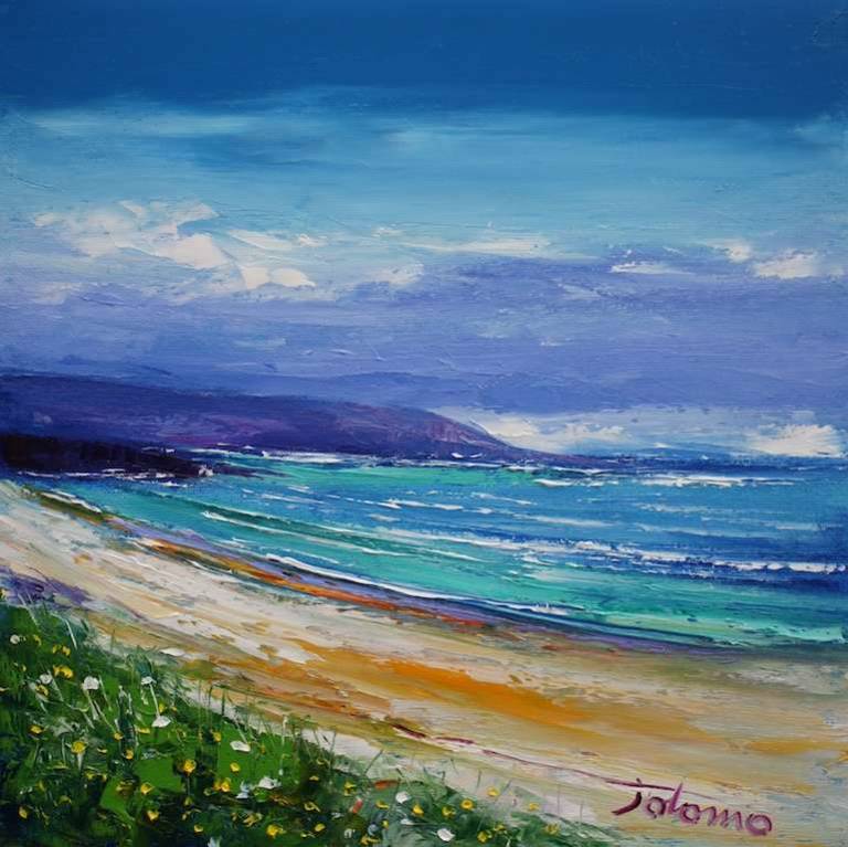 Summer Eveninglight Saligo Bay Islay 12x12 - John Lowrie Morrison