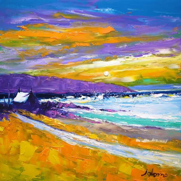 Big Breakers Westport Looking To The Mull of Kintyre 16x16 - John Lowrie Morrison