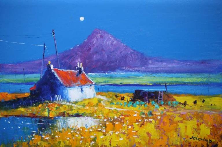 Croft and Peat Stack South Uist 20x30 - John Lowrie Morrison