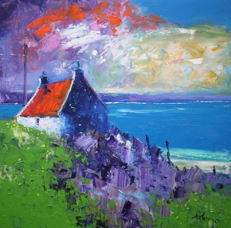 Crois Mhor Croft Loch Gruinart Isle of Islay 24x24 - John Lowrie Morrison