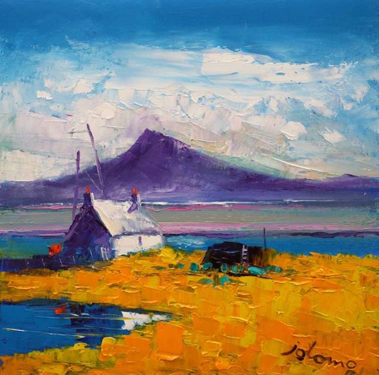 Croft & Peat Stack South Uist (small sketch) 12x12 - John Lowrie Morrison