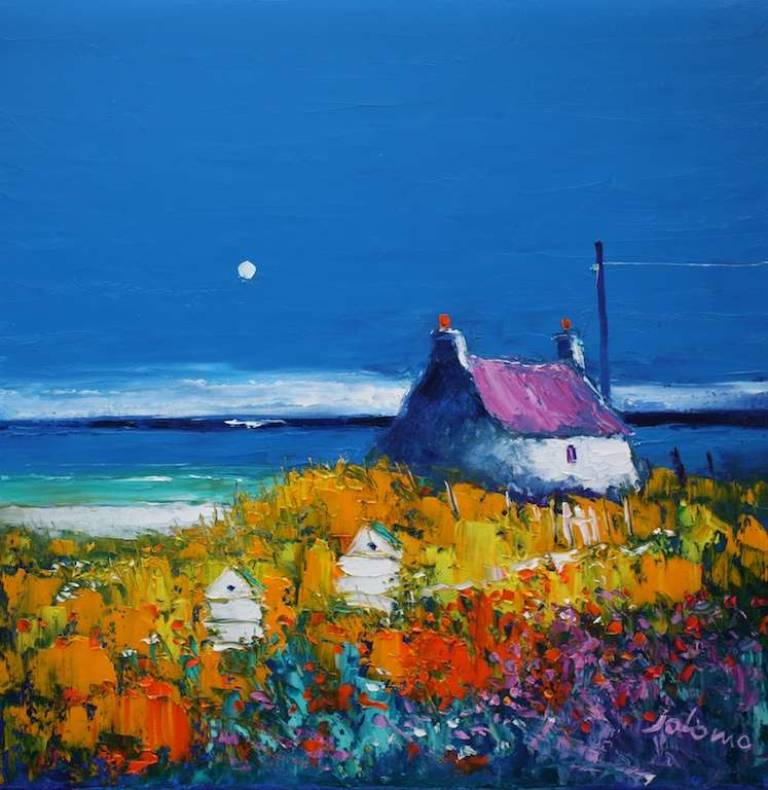 Croft & Beehives The Hebrides 24x24 - John Lowrie Morrison