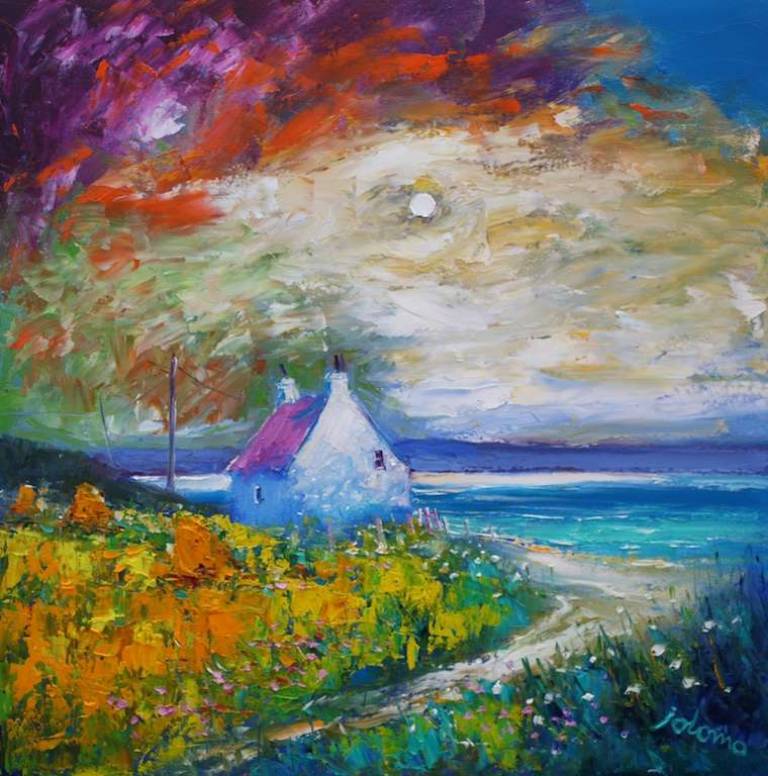 Croft & Haystacks Isle Of Gigha 24x24 - John Lowrie Morrison