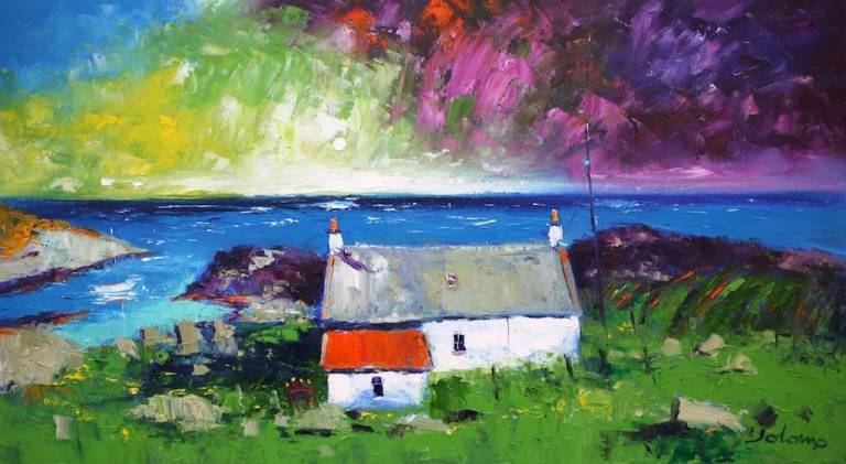 Croft On The Golden Road Isle Of Harris 18x32 - John Lowrie Morrison