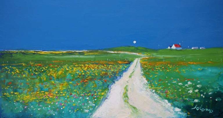 Summer On Isle Of Tiree Machair 16x30 - John Lowrie Morrison