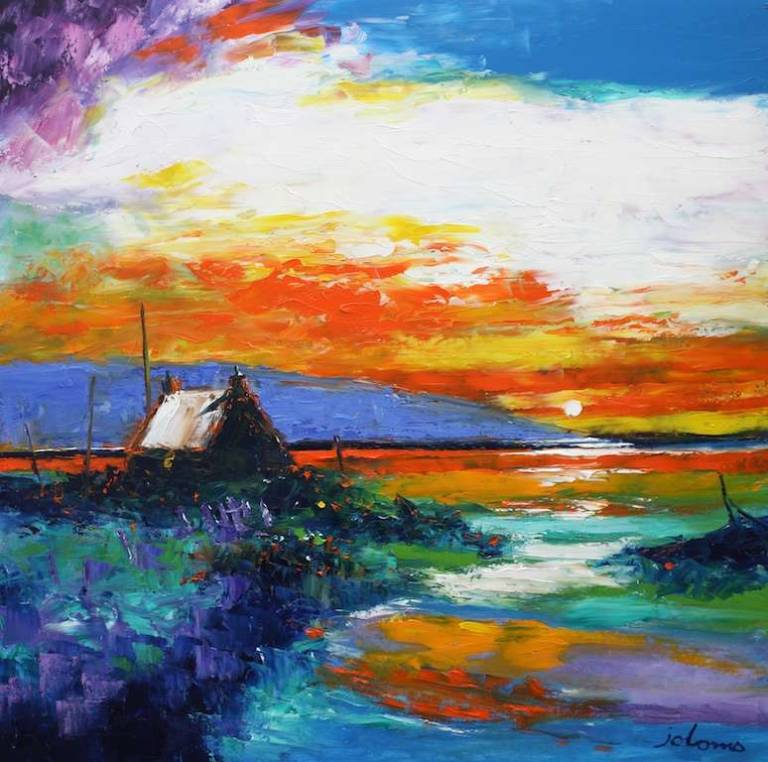Winter Eveninglight On The Mull of Kintyre 30x30 - John Lowrie Morrison