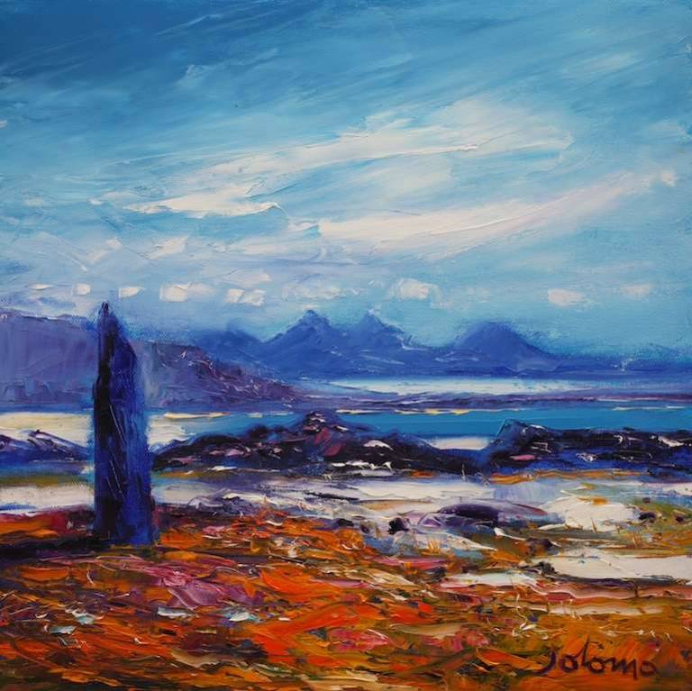 Standing Stone Isle Of Colonsay 16x16 - SOLD - John Lowrie Morrison