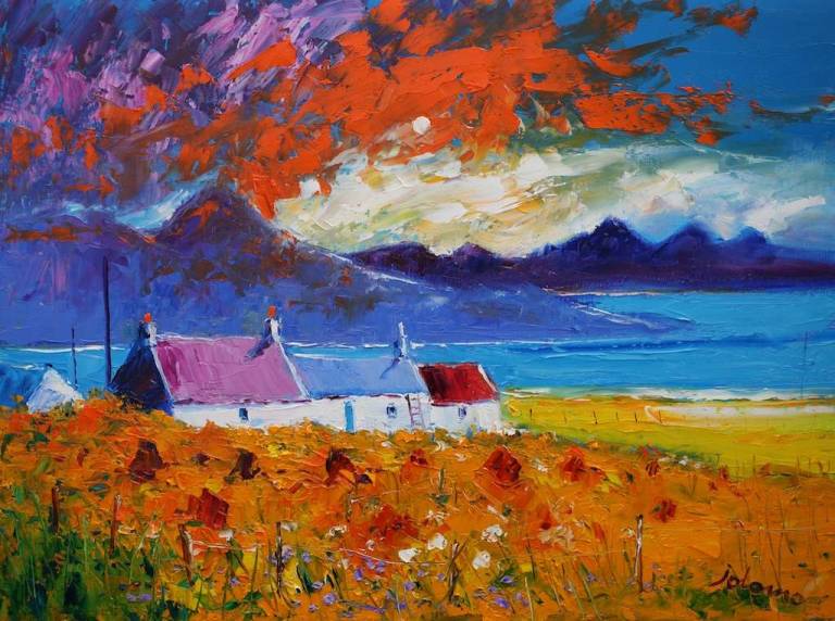 Haystacks Balallan Isle Of Lewis 18x24 - John Lowrie Morrison