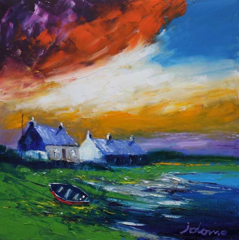 Morninglight Over St Ninian's Isle Of Bute 16x16 - John Lowrie Morrison
