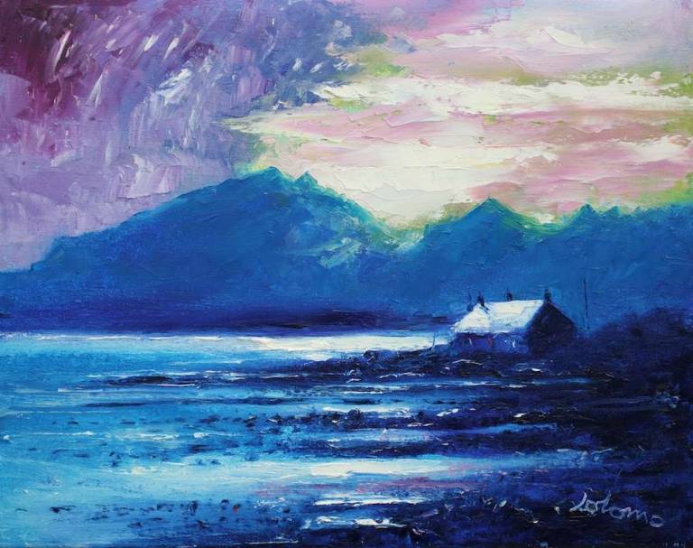 Eveninglight St Ninian's Point Isle Of Bute 16x20 - John Lowrie Morrison