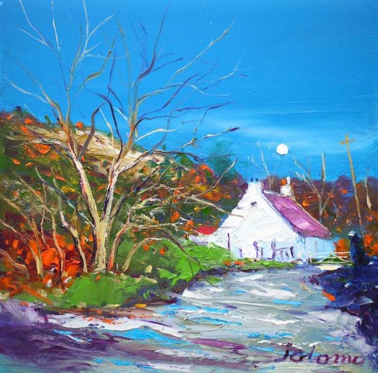 Spring Eveninglight St. Colmac Isle Of Bute 12x12 - John Lowrie Morrison