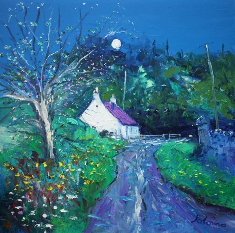 A Spring Eveninglight St Colmac Bute 24x24 - John Lowrie Morrison
