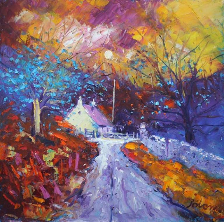 Storm - St Colmac Isle Of Bute 16x16 - John Lowrie Morrison