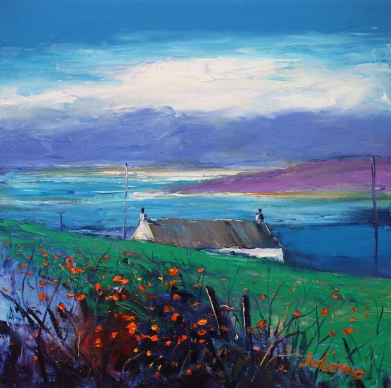 Misty Autumnlight Kerryfearn Croft Isle Of Bute 20x20 - John Lowrie Morrison