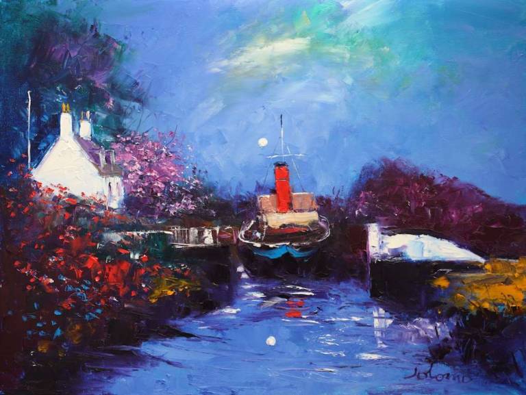 The Duke at Puddler's Bridge Crinan Canal 18x24 - John Lowrie Morrison