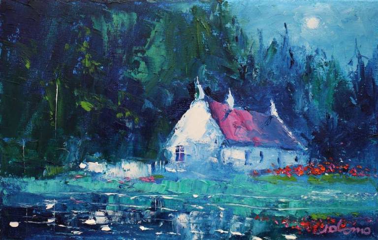 An Evening Gloaming On The Crinan Canal 10x16 - John Lowrie Morrison