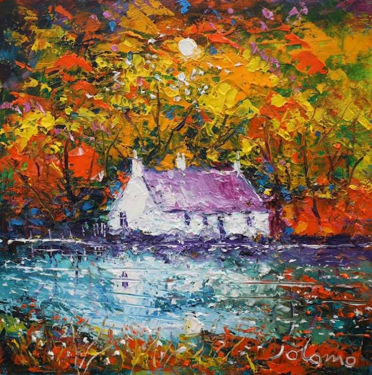 Autumnlight On The Crinan Canal 12x12 - John Lowrie Morrison
