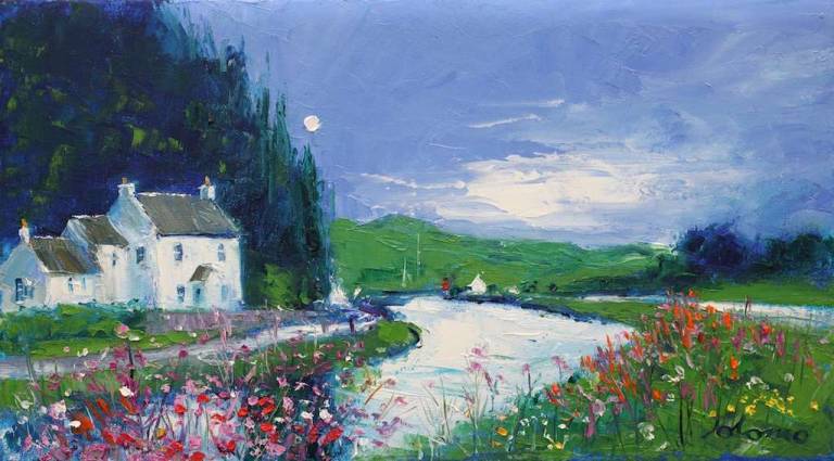 Looking To Cairnbaan Crinan Canal 10x18 - John Lowrie Morrison