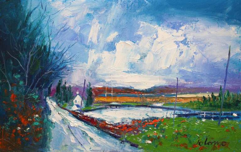 Spring Wild Flowers Crinan Canal 10x16 - John Lowrie Morrison
