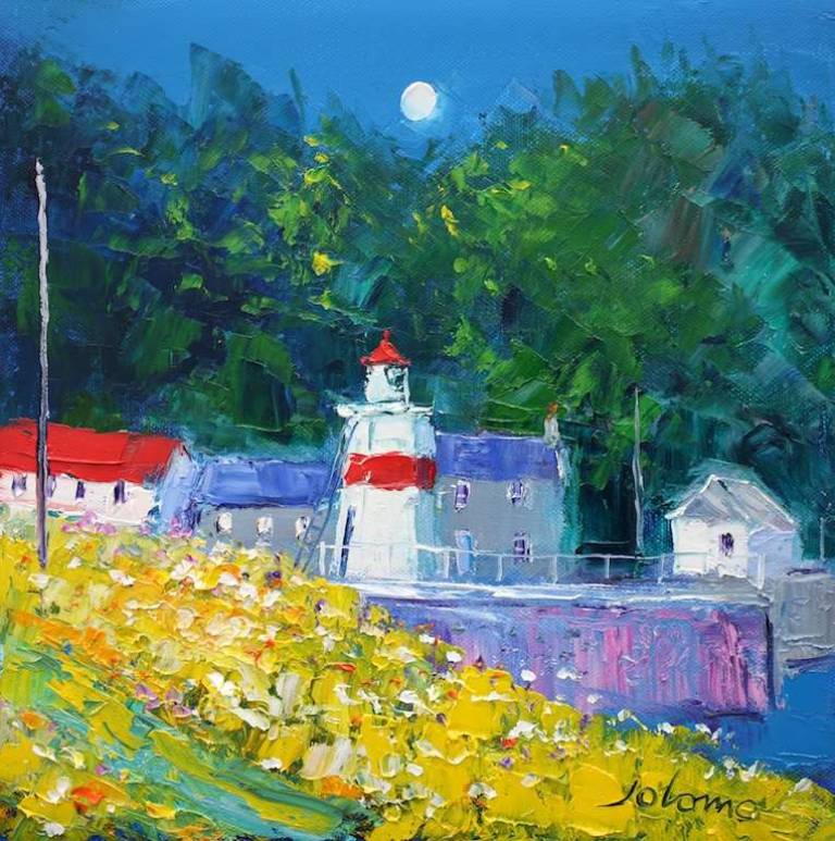 The Wee Lighthouse At Crinan 12x12 - John Lowrie Morrison
