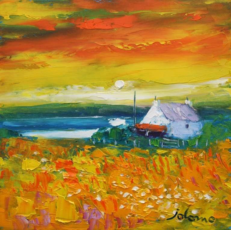 Sunrise Over Isle Of Gigha 12x12 - SOLD - John Lowrie Morrison