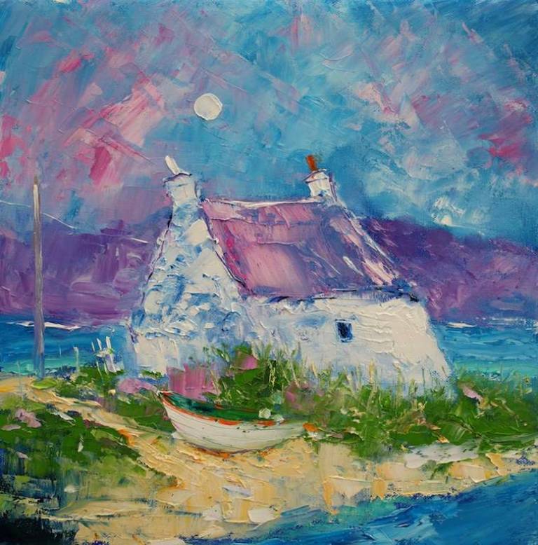 An Evening Gloaming On The Hebrides 12x12 - John Lowrie Morrison