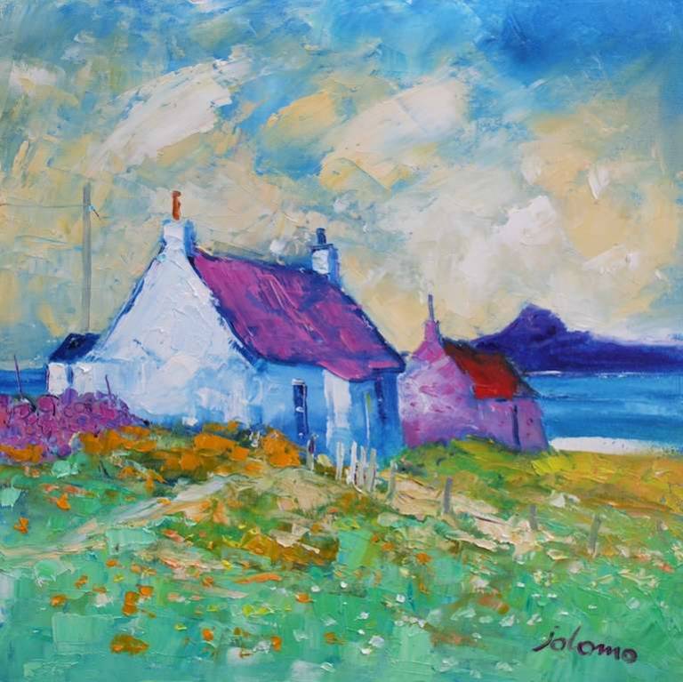 Cadell's House Isle Of Iona 16x16 - John Lowrie Morrison