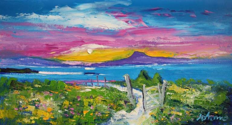 The Open Gate Dawnlight Isle Of Iona 10x18 - John Lowrie Morrison