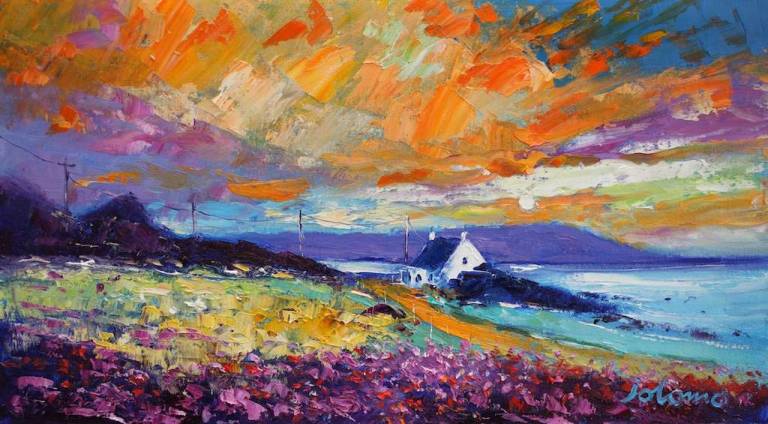 Wild Heather WestPort Machrihanish Kintyre 10x18 - John Lowrie Morrison