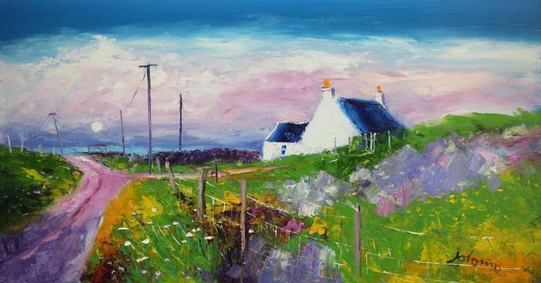 Cadell's Crofthouse Isle Of Iona 16x30 - John Lowrie Morrison