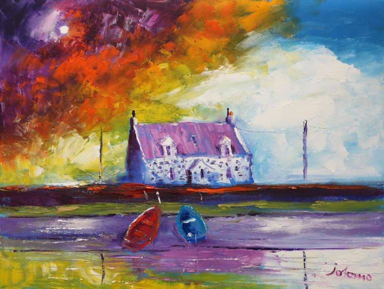 Stormy Sunset Isle Of Tiree 18x24 - John Lowrie Morrison