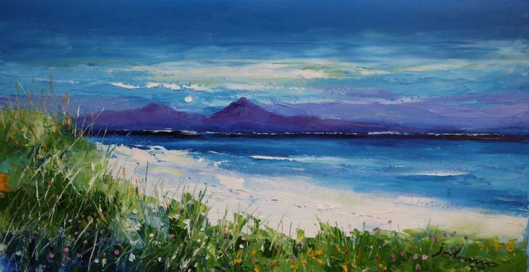 The Isle Of Benbecula Looking To South Uist 16x30 - John Lowrie Morrison