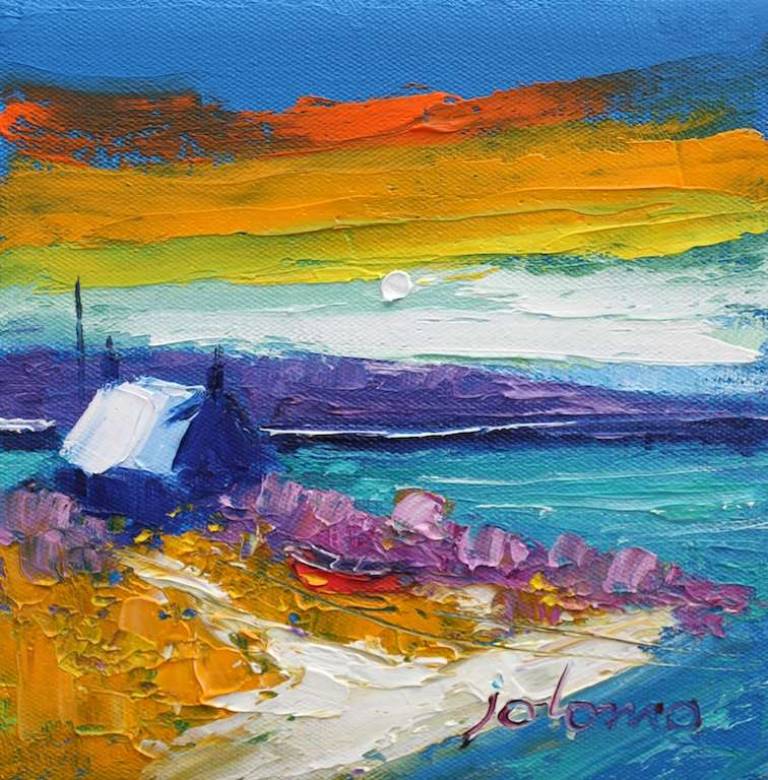 A Kintyre Sunset 6x6 - John Lowrie Morrison