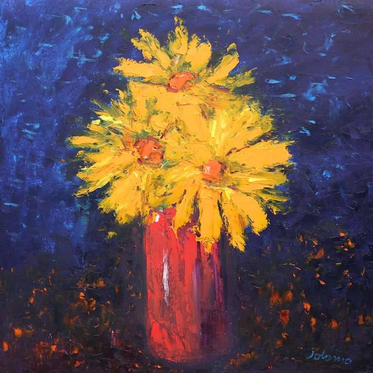 Golden Flowers 24x24 - John Lowrie Morrison