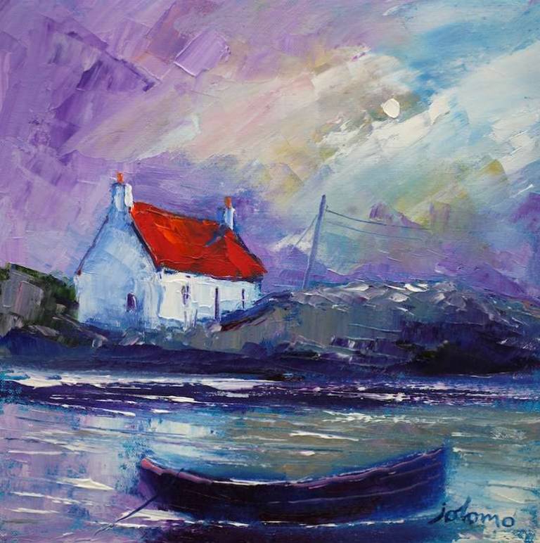 Morninglight Wet Weather Isle Of Barra 12x12 - John Lowrie Morrison