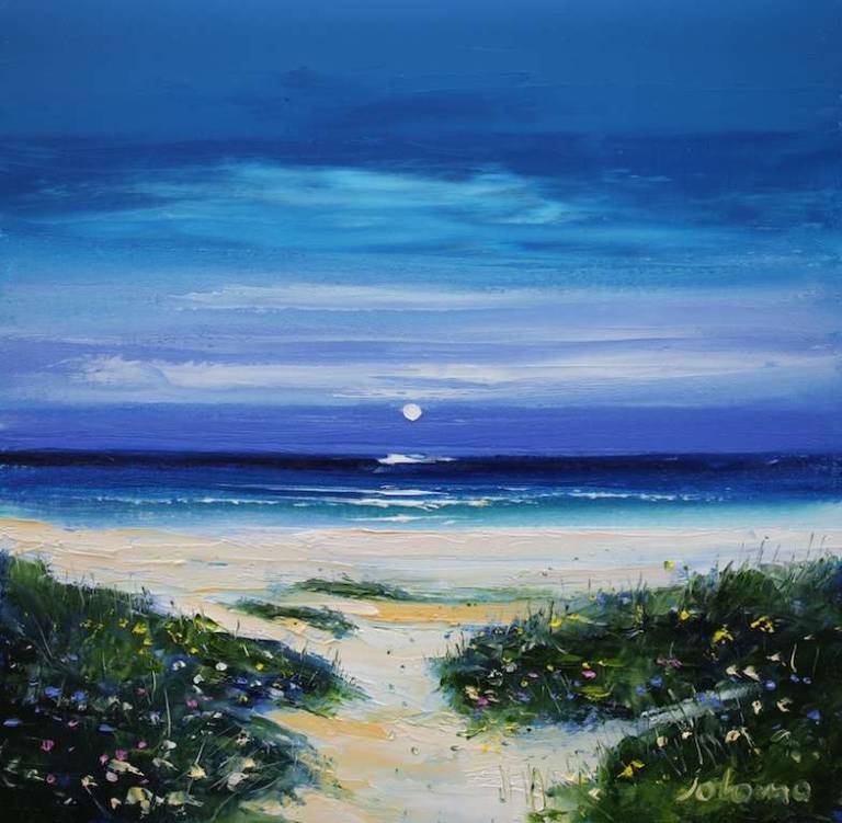 Summer Eveninglight Balevullin Beach Isle Of Tiree 16x16 - John Lowrie Morrison