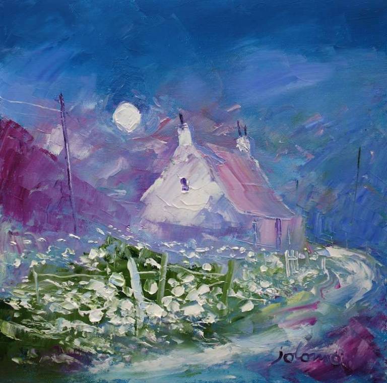 A Misty Morning On The Campbeltown Road 12x12 - John Lowrie Morrison