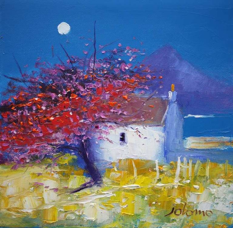 Spring Blossoms Isle Of Mull 10x10 - John Lowrie Morrison