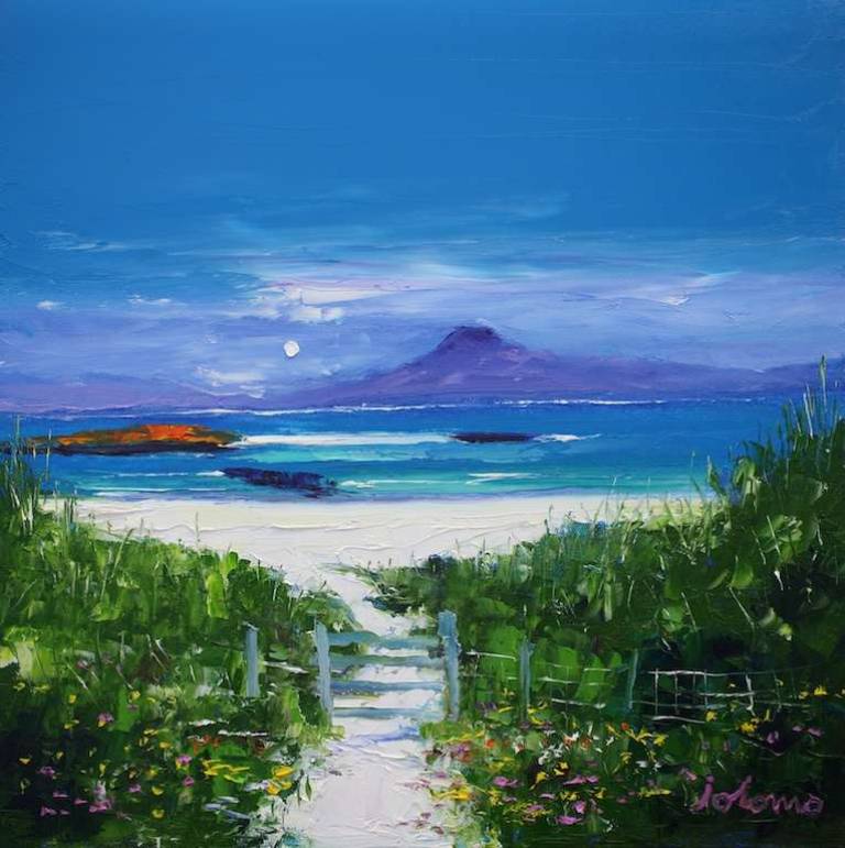 Path to Traigh Bhan Beach Isle of Iona 16x16 - John Lowrie Morrison