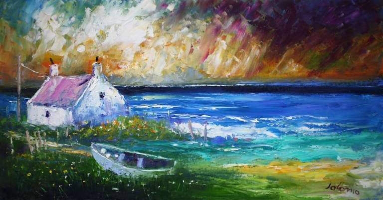 A Spring Tide The Hebrides 16x30 - John Lowrie Morrison