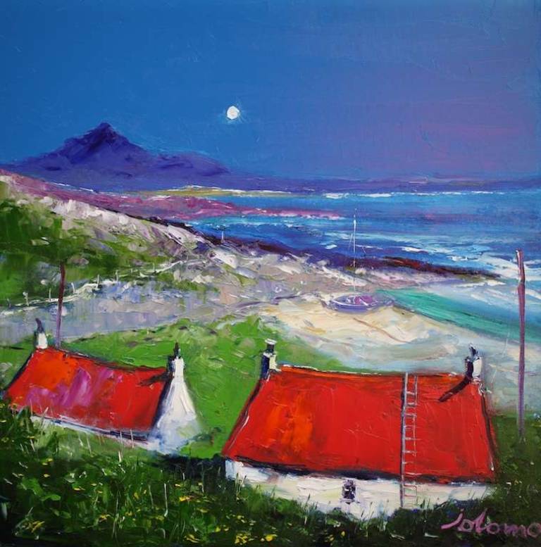 Crofts In The Rocks Molinginish Isle Of Harris 16x16 - John Lowrie Morrison