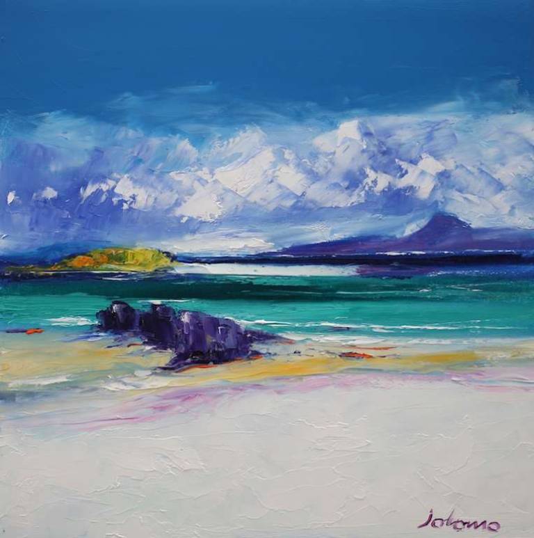 Summerlight Eilean Annraidh Looking From Iona 16x16 - John Lowrie Morrison