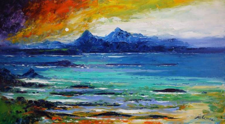 Isle Of Rum Looking From Canna 18x32 - John Lowrie Morrison