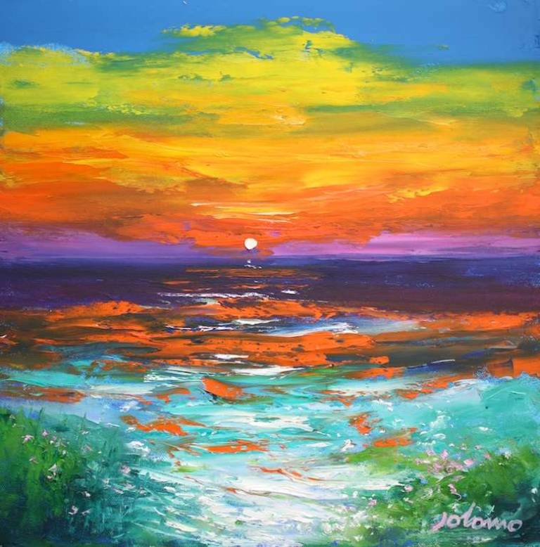 Sunset North Uist 16x16 - John Lowrie Morrison