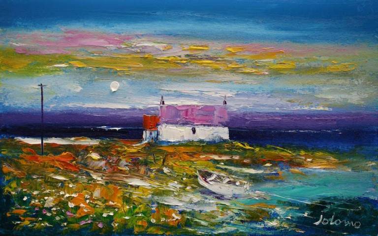 Beached boat Isle of Tiree 10x16 - John Lowrie Morrison