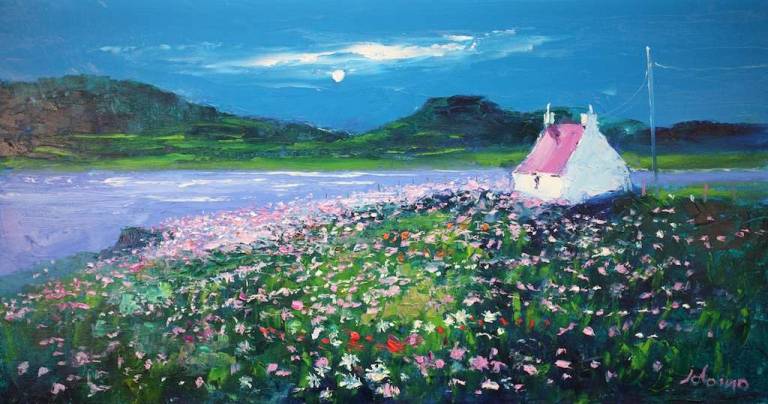 Sea pinks Isle of Canna 16x30 - John Lowrie Morrison