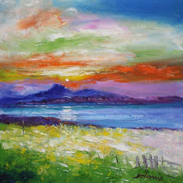 Early morninglight The Sound of Iona 16x16 - John Lowrie Morrison