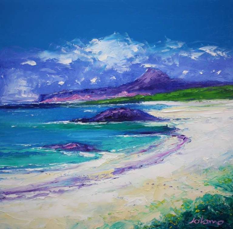 Footsteps in the sand Isle of Iona 16x16 - John Lowrie Morrison
